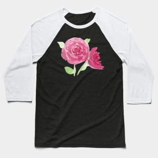 pink watercolour flowers watercolor flowers pink and purple flowers Baseball T-Shirt